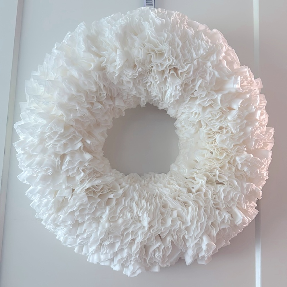 COPY - White coffee filter Wreath